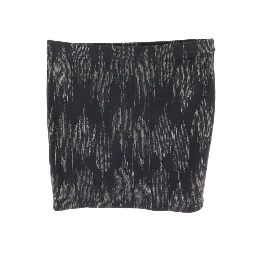Forever 21 Mini Fitted Skirt Womens Size M Black Geometric Elastic Waist Stretch